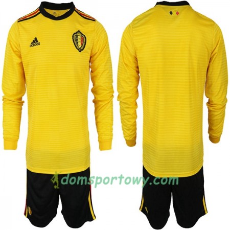 Koszulka Belgia Dziecięcy Wyjazdowe Koszulki Piłkarskie Mistrzostwa Świata 2018 Długi Rękaw